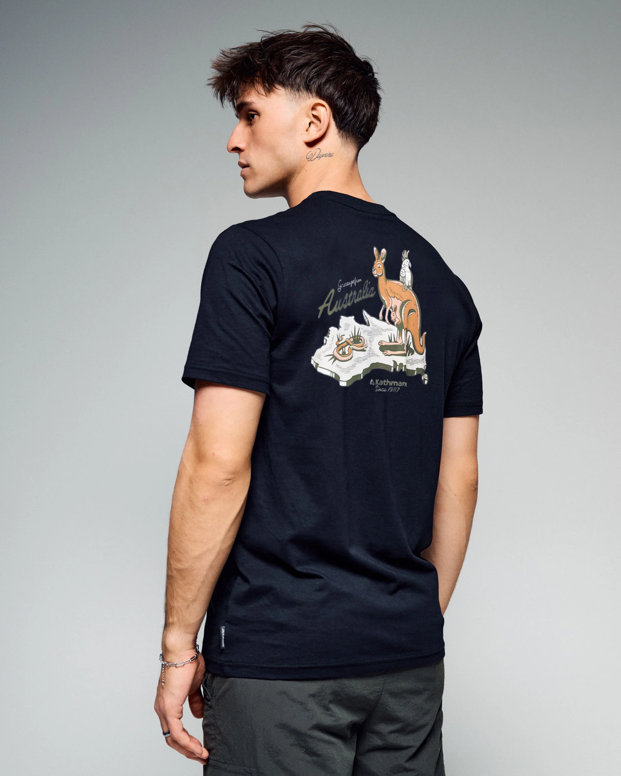 Australia Organic Cotton T-Shirt -  Black Stingray - Image 3