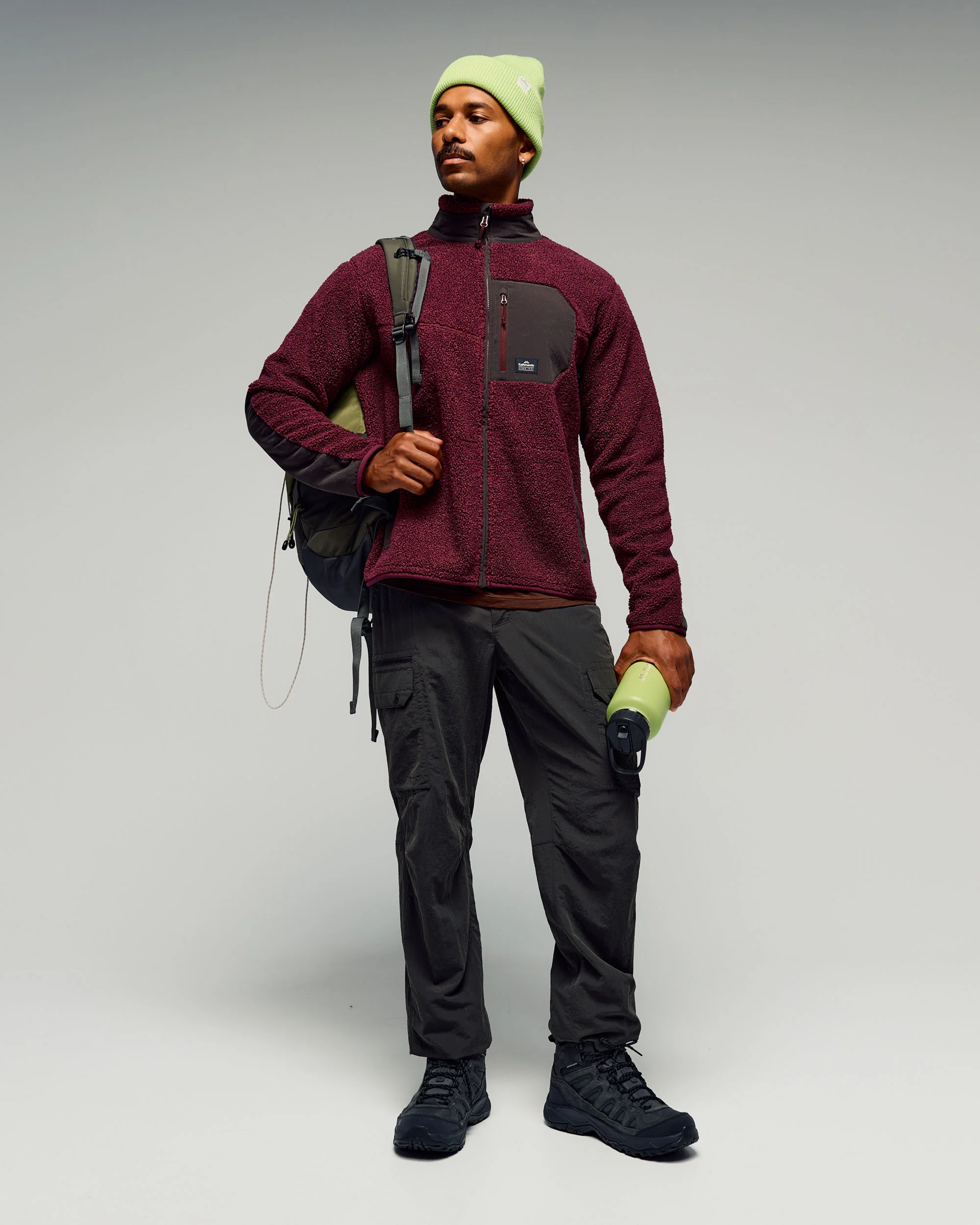 Men's Co-Z High Pile Jacket v3 - Mulberry/Cold Brew - Image 2