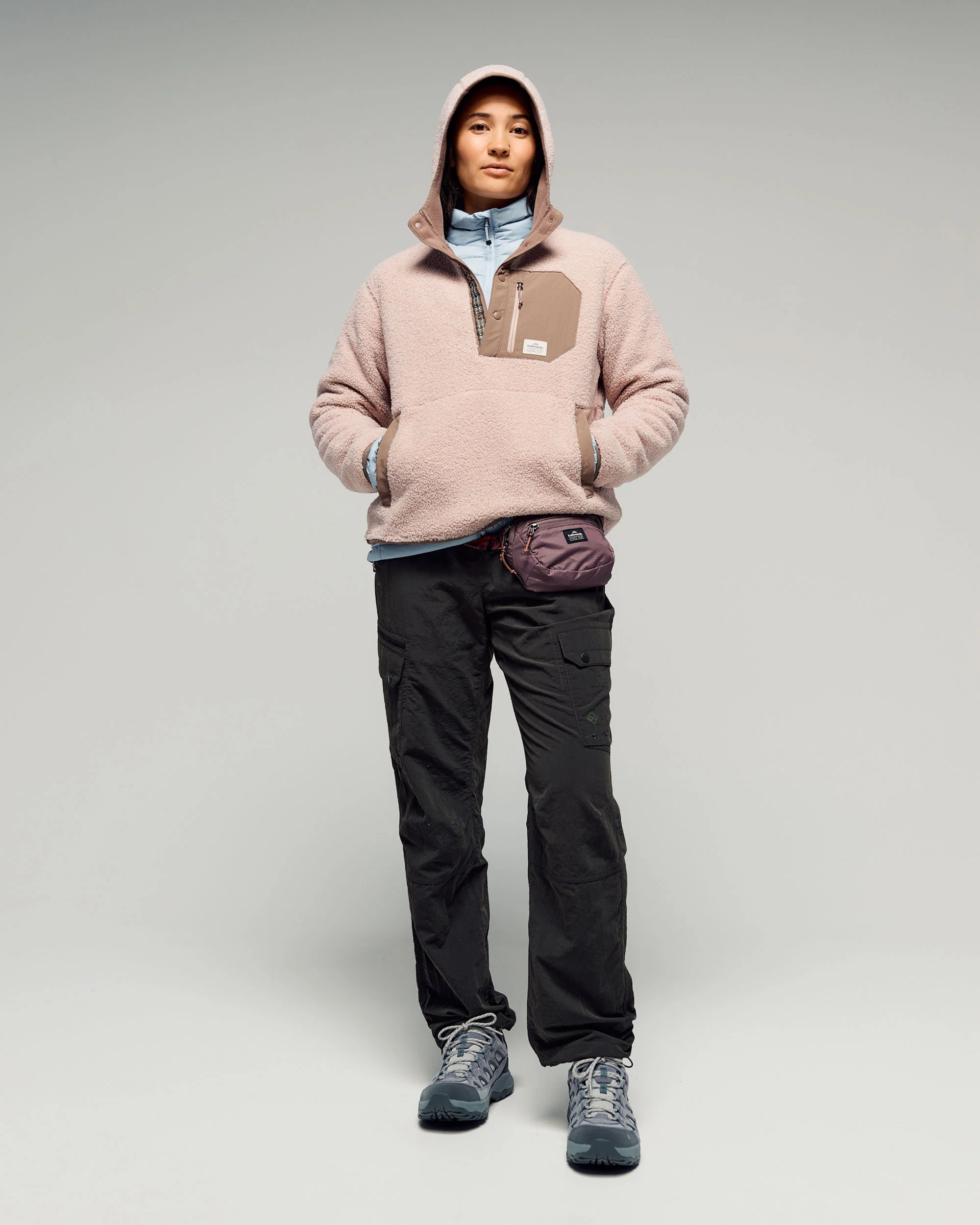 Women's Co-Z High Pile Hooded Pullover v2 - Light Taupe - Image 2