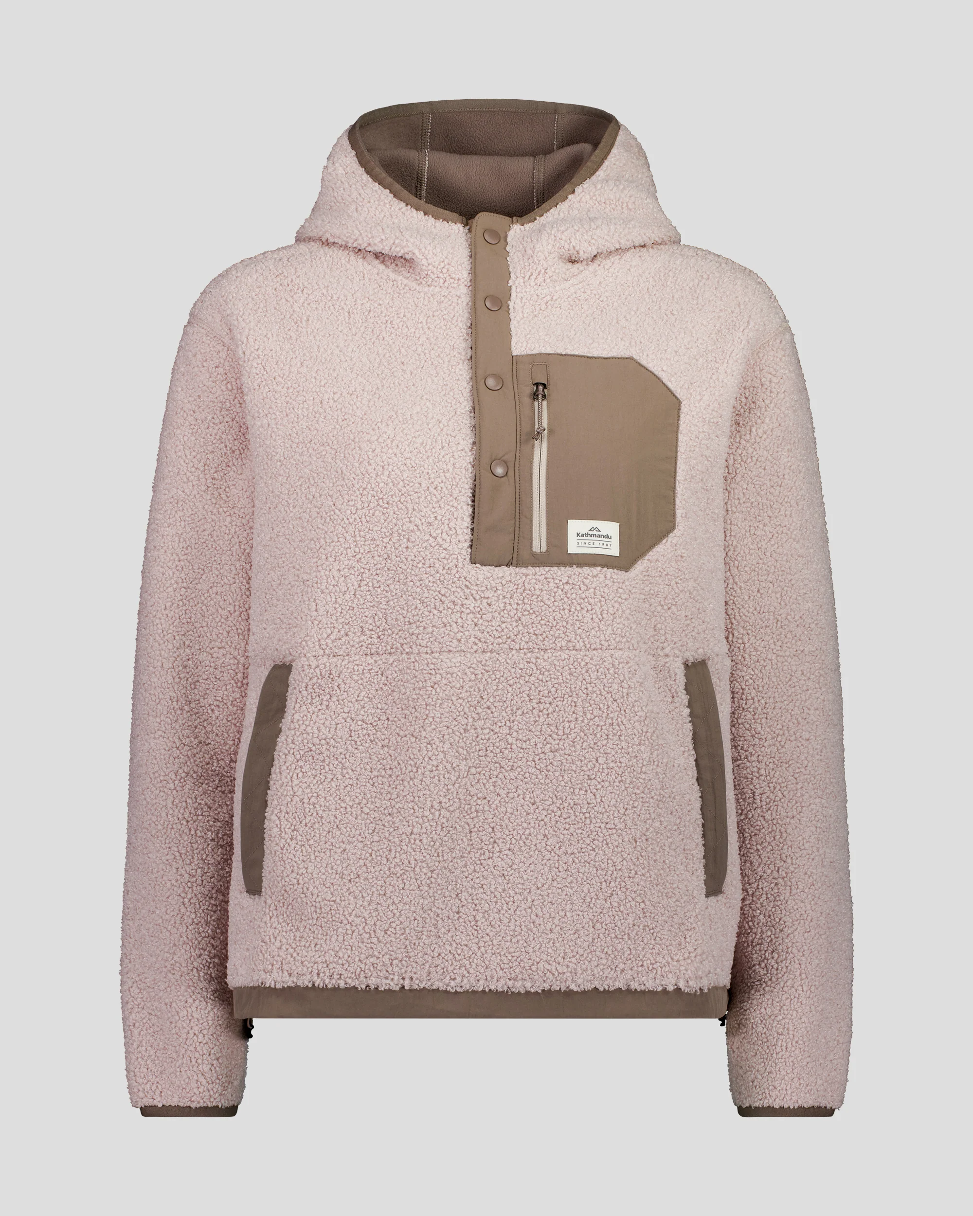 Women's Co-Z High Pile Hooded Pullover v2 - Light Taupe - Image 6