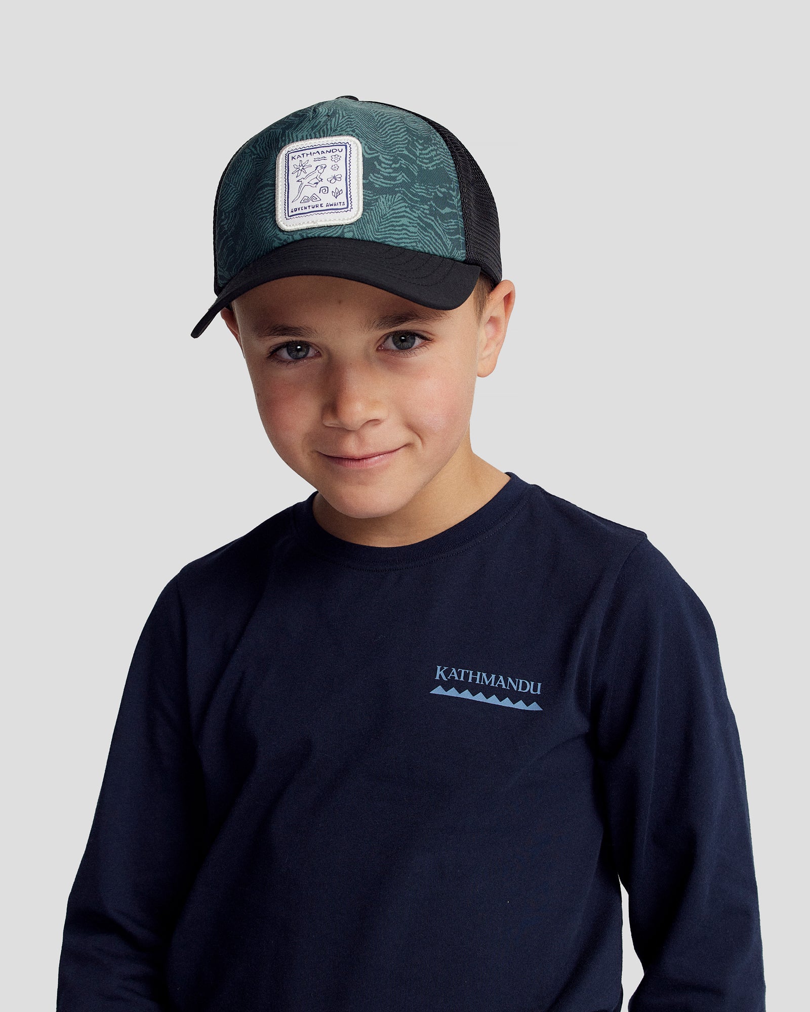 Kids’ Trucker Cap - Forest Nature Lines Print