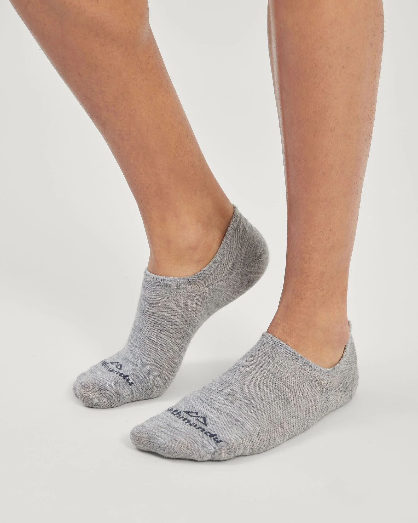 Merino NoShow Socks - Grey Marle