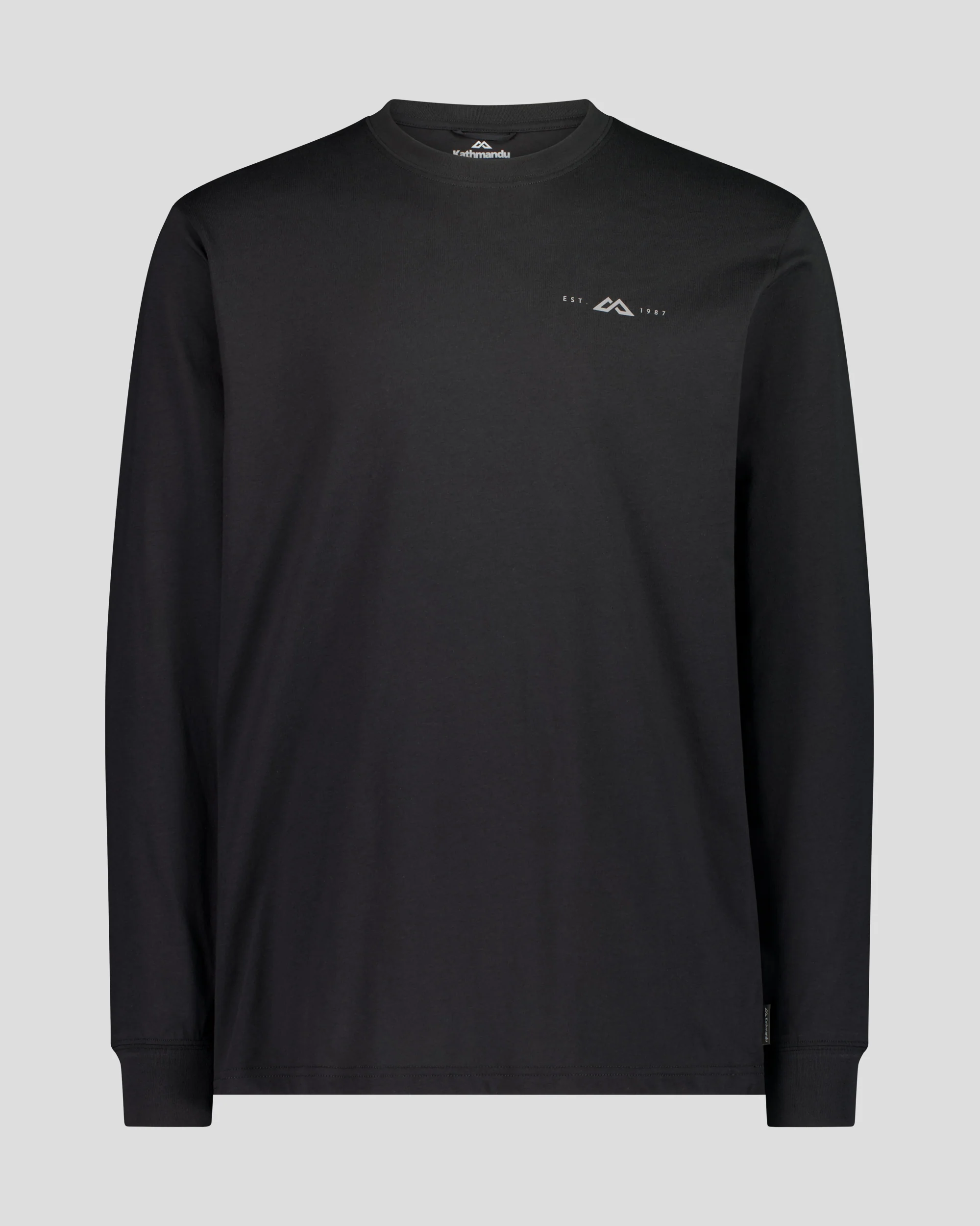 Men's 1987 Organic Cotton Long Sleeve Tee -  Washed Black