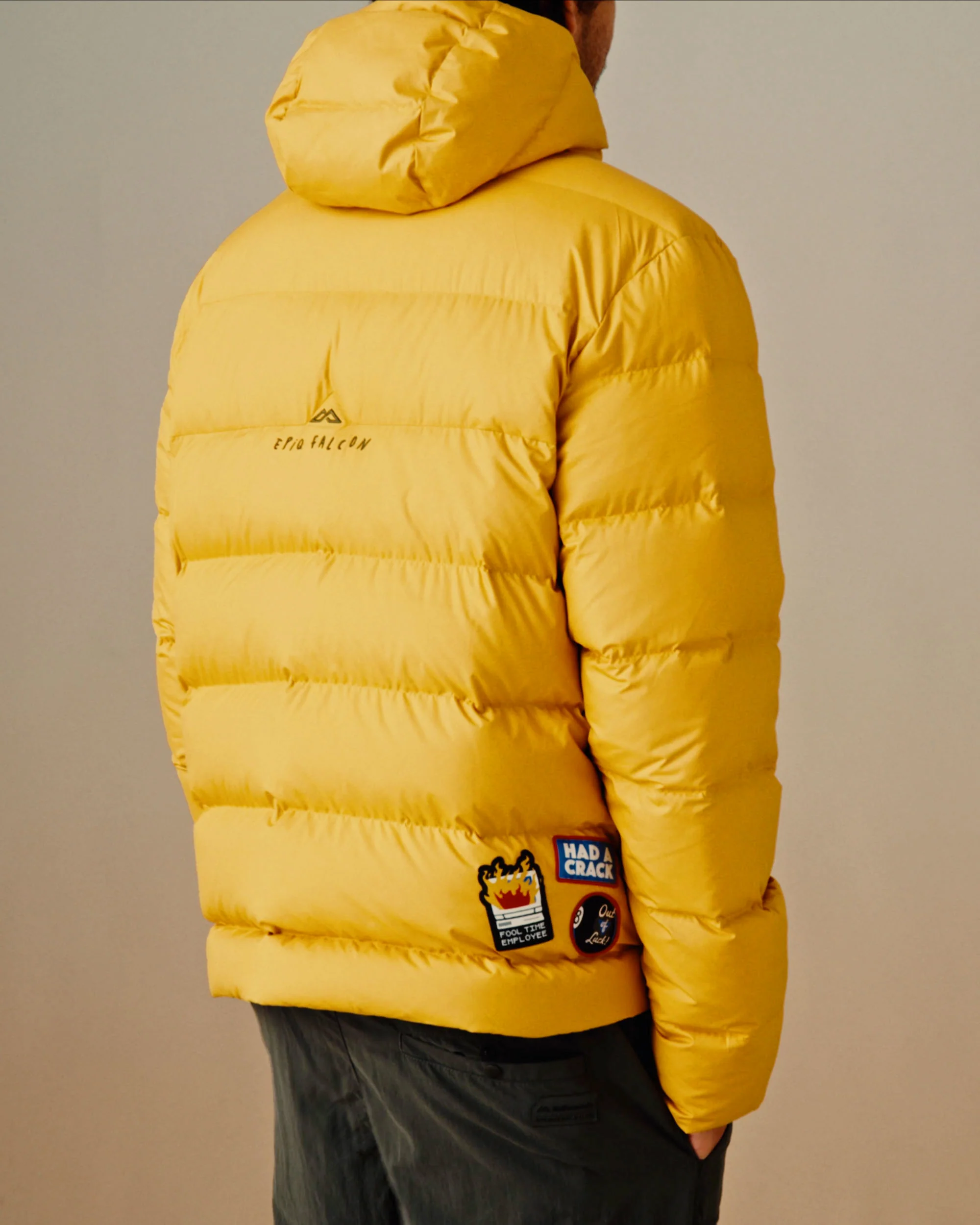 Men's Epiq Falcon Hooded Down Jacket - Mustard Yellow - Image 3