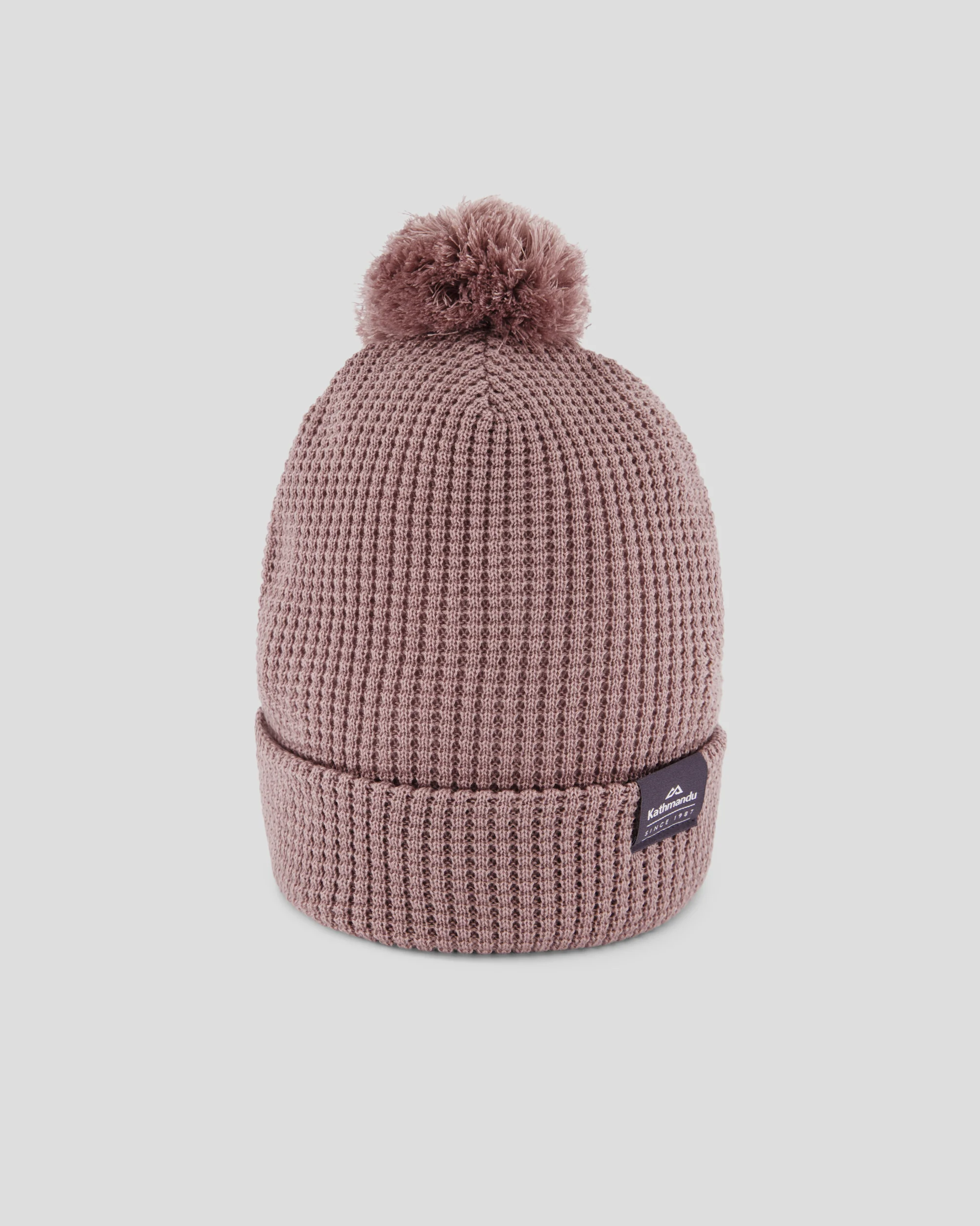 Removable Pom Pom Beanie - Light Thistle
