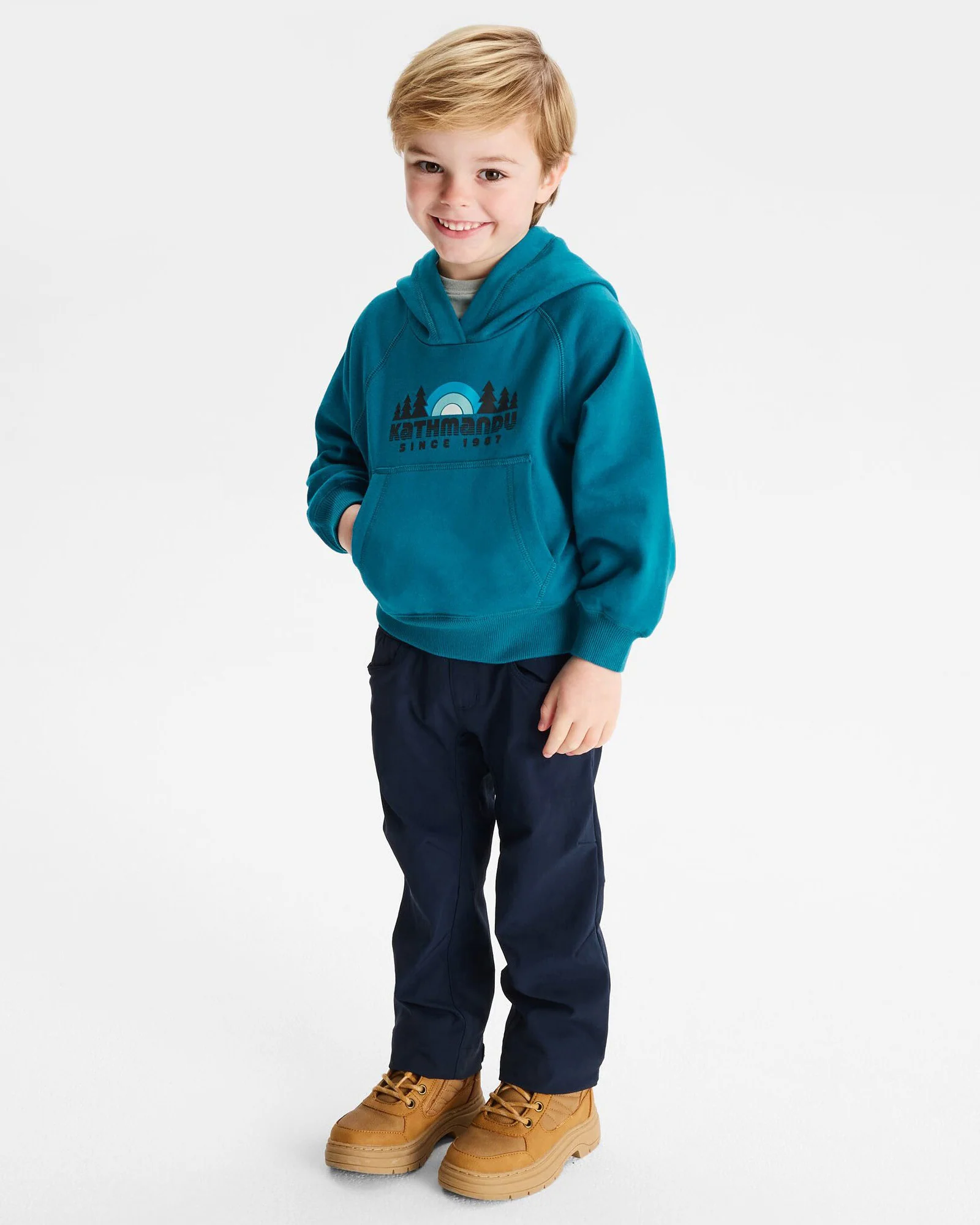 Kids' Retro Logo LT BB Hoodie - Dark Eddy - Image 2