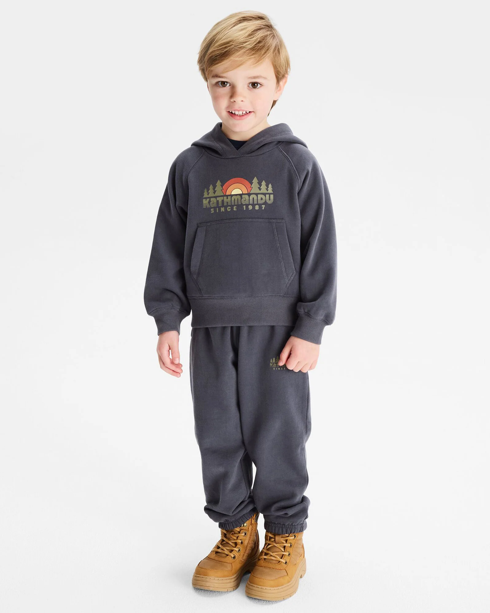 Kids' Retro Logo LT BB Hoodie - Mid Navy - Image 2