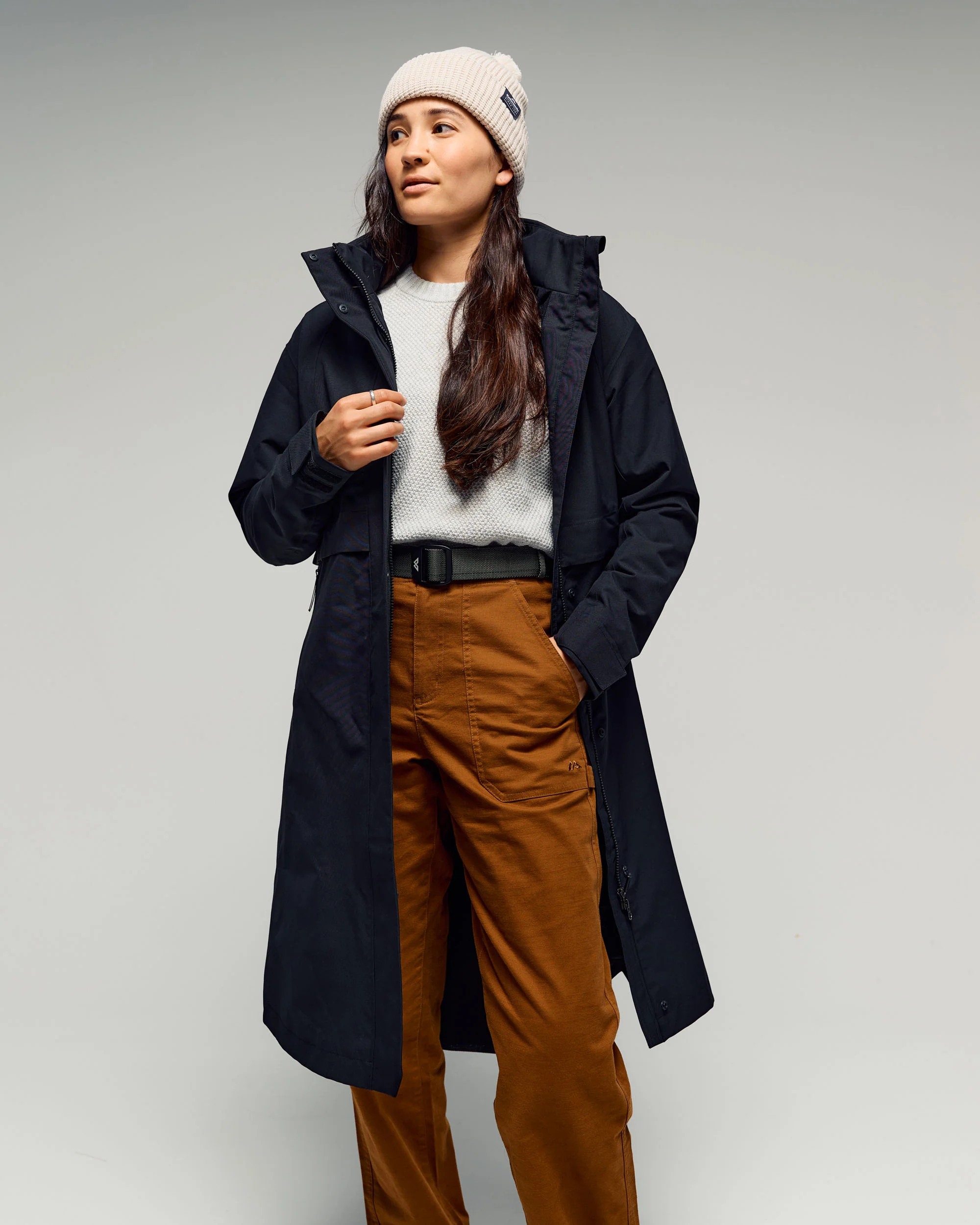 Women's Citytrek 2L Rain Long Parka -  Black Stingray